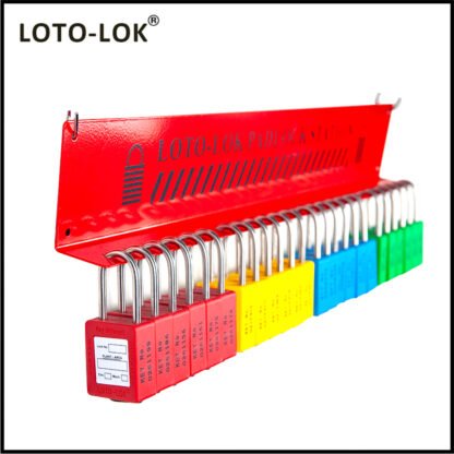 LOTO-LOK_RED_T_PADLOCK_STATION_WITH_3_SLOTS_TO_STORE_6_EACH_LOCKS_PS‐HANG24-CS