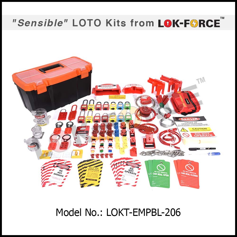 LOTO ELECTRO-MECHANICAL KIT PLASTIC TOOL BOX - LARGE - LOTO SAFETY